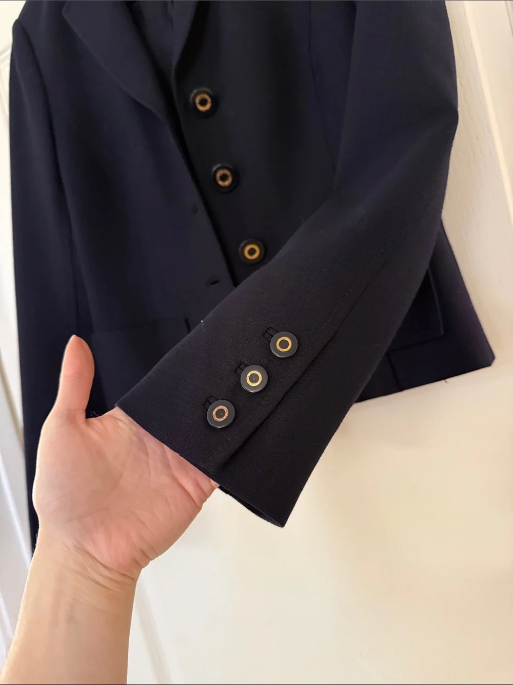 Tory Burch Navy Tailored Four-Button Blazer